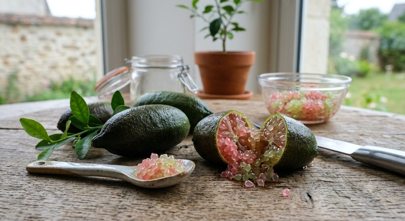 Citron caviar : le guide complet du finger lime (perles, goût, conservation)